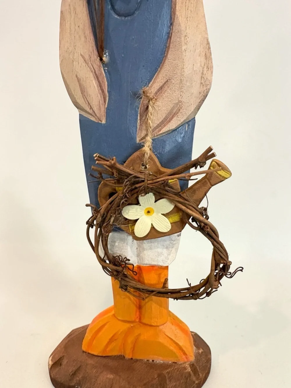 Vintage Wood Carved Goose Freestanding 12” Figure Duck W/Basket Statue Rare Find - Picture 16 of 16